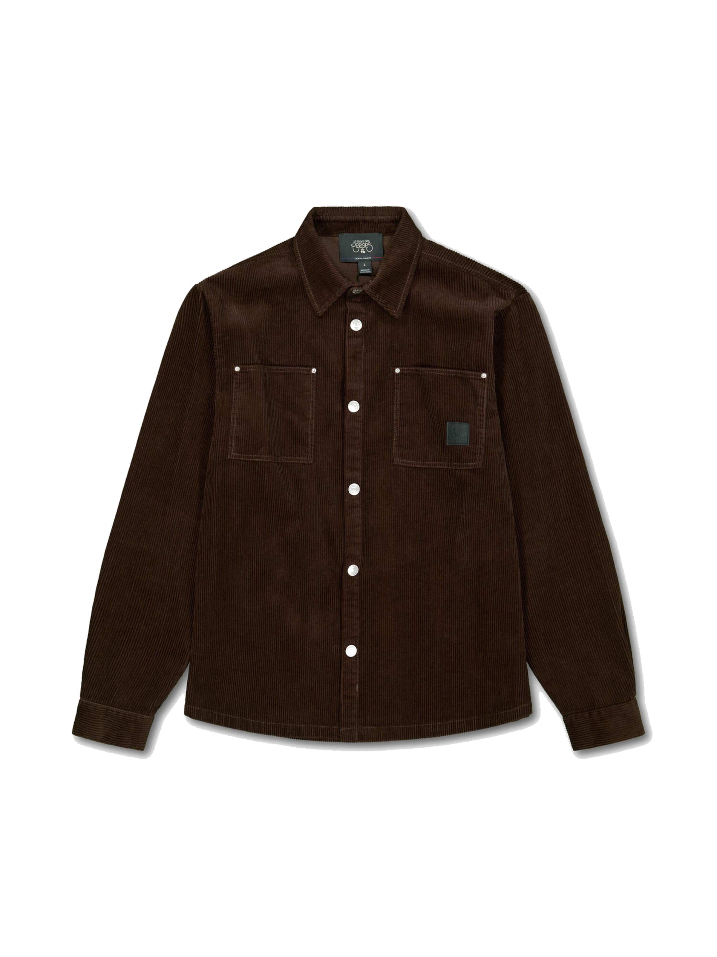 Le Temps Des Cerises Comfort fit Overhemd in Bruin: voorkant