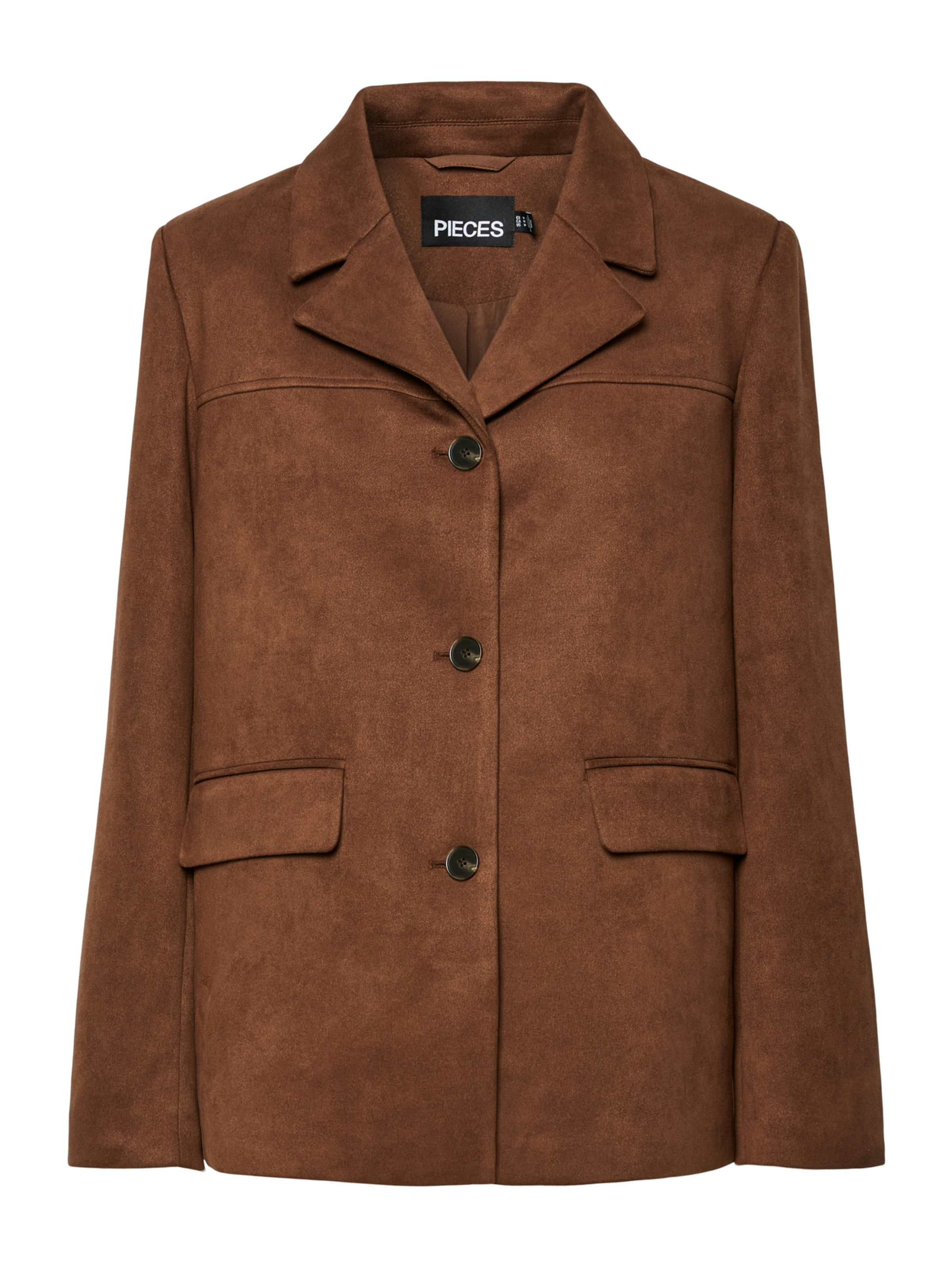 PIECES Блейзър 'PCRAKEL' в кафяво: отпред