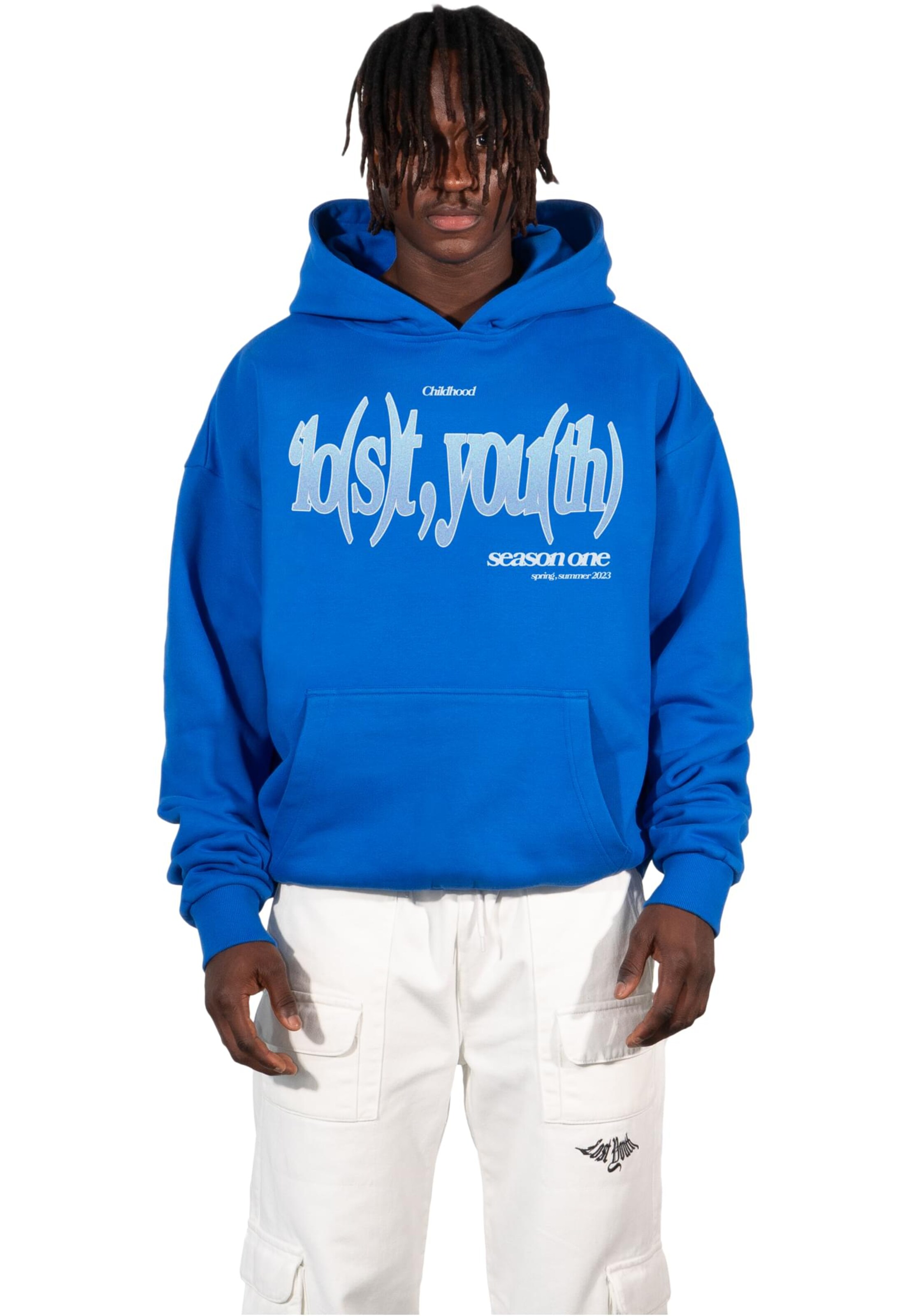 Felpa di Lost Youth in blu: frontale