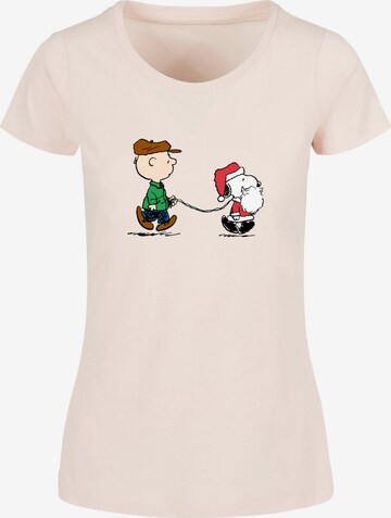 Merchcode Shirt 'Peanuts Snoopy On A Walk' in Pink: front