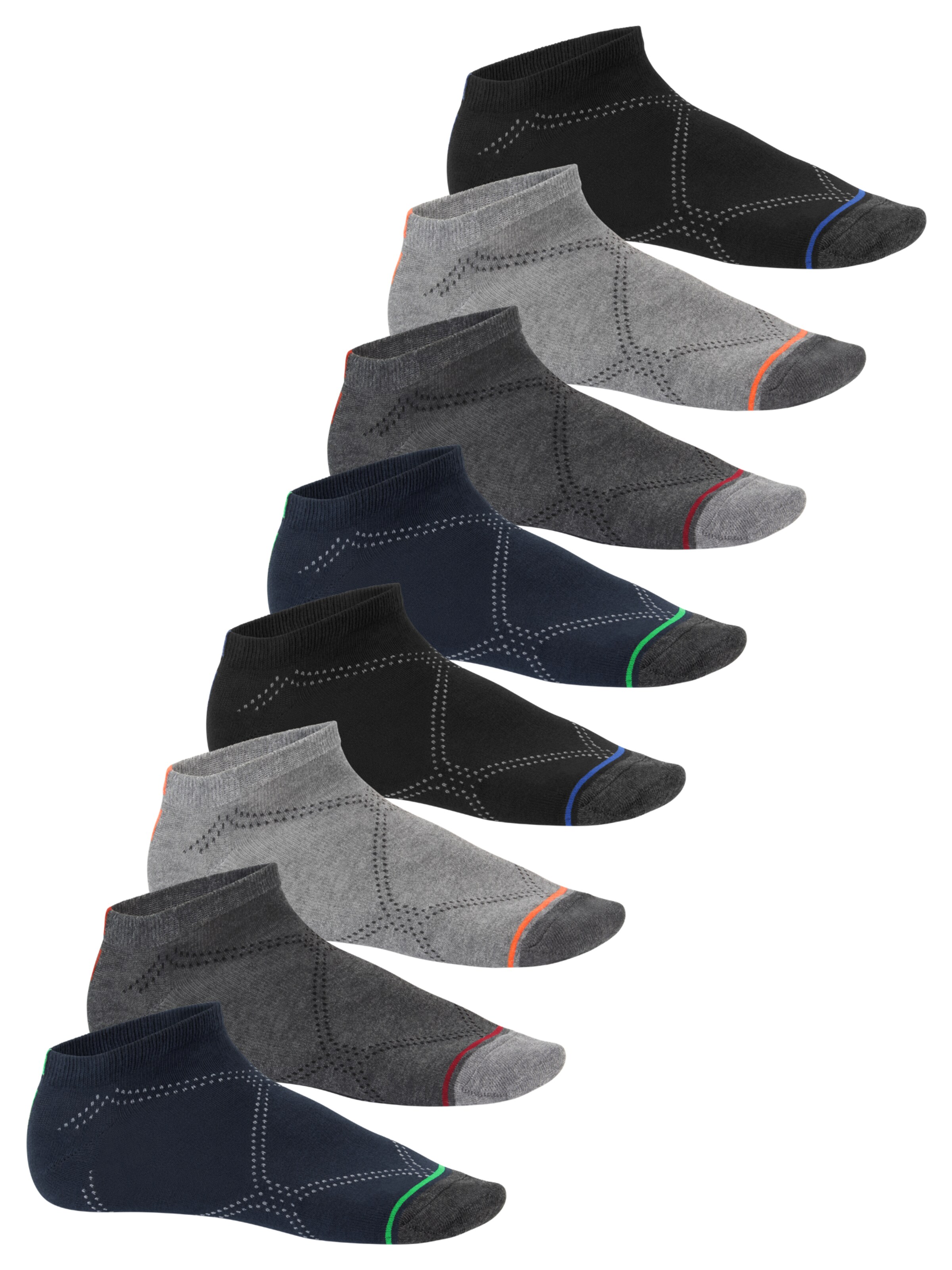 footstar Ankle Socks 'Neon' in Grey: front