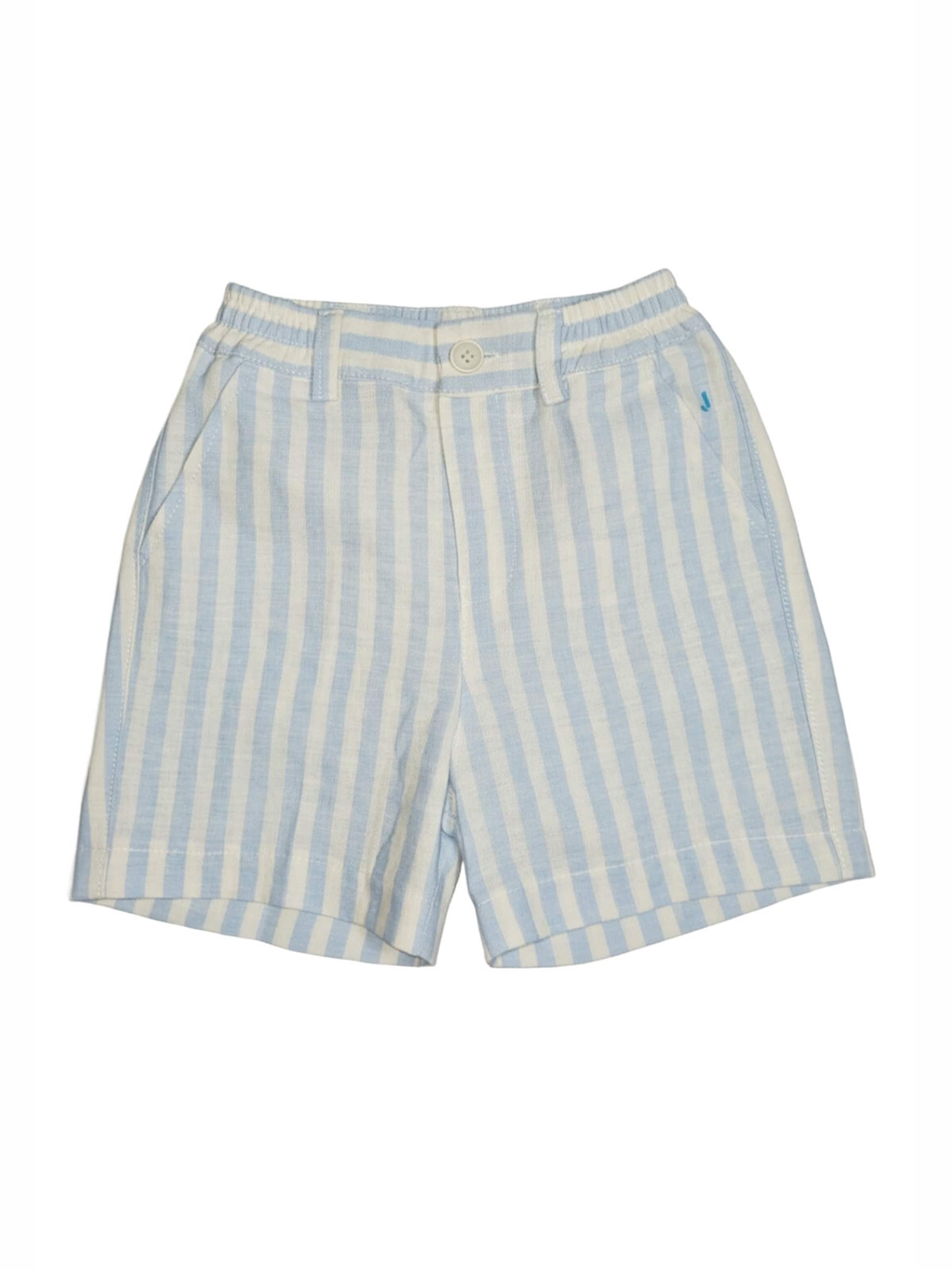 Regular Pantalon 'Bermuda bianco-celeste per neonato' Jeckerson en blanc : devant