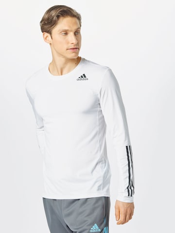 ADIDAS SPORTSWEAR Skinny Λειτουργικό μπλουζάκι σε λευκό: μπροστά