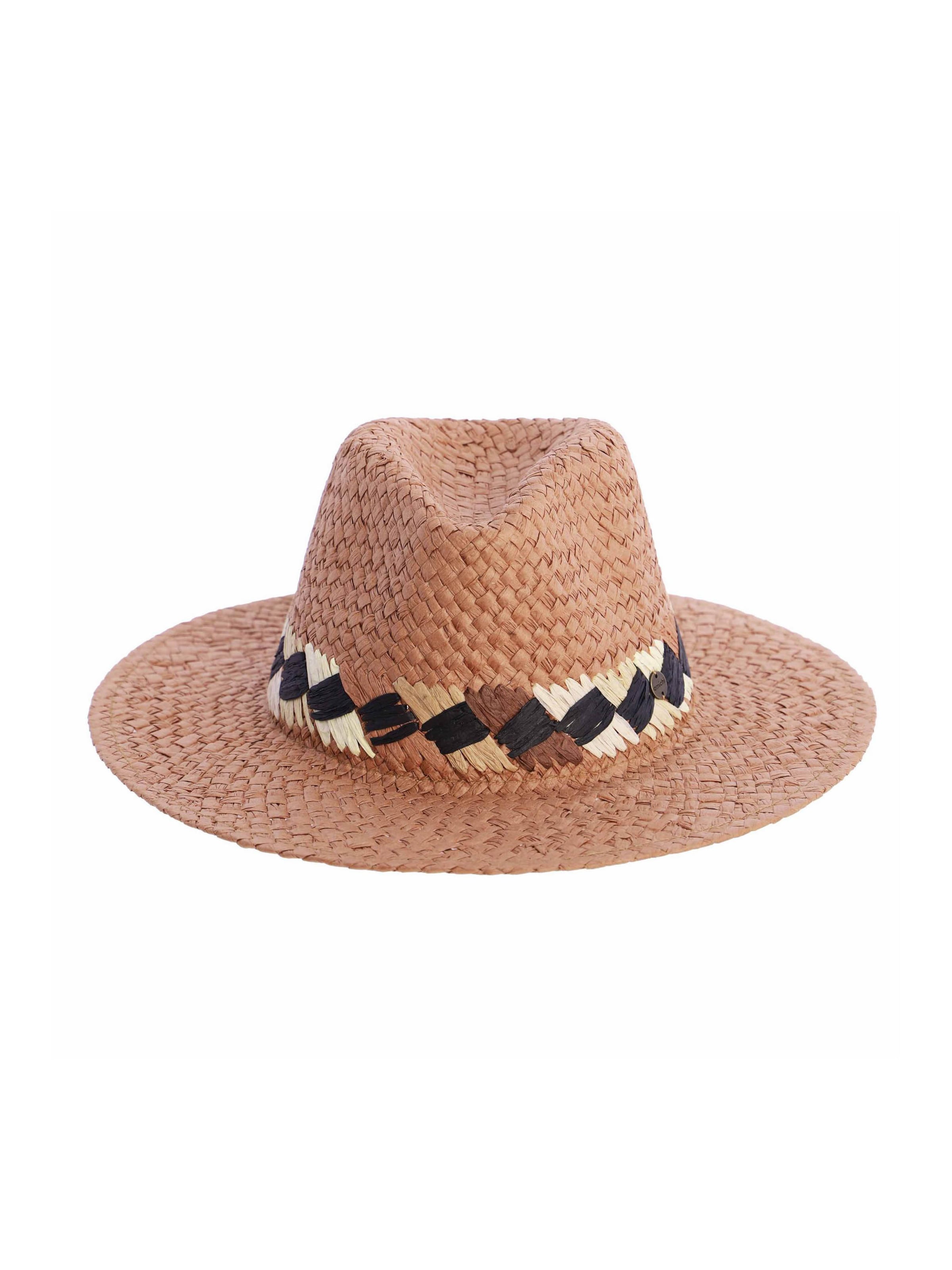 Amichi - Sombrero 'Sombrero para mujer Jeune de fibras naturales trenzadas' en marrón: frente