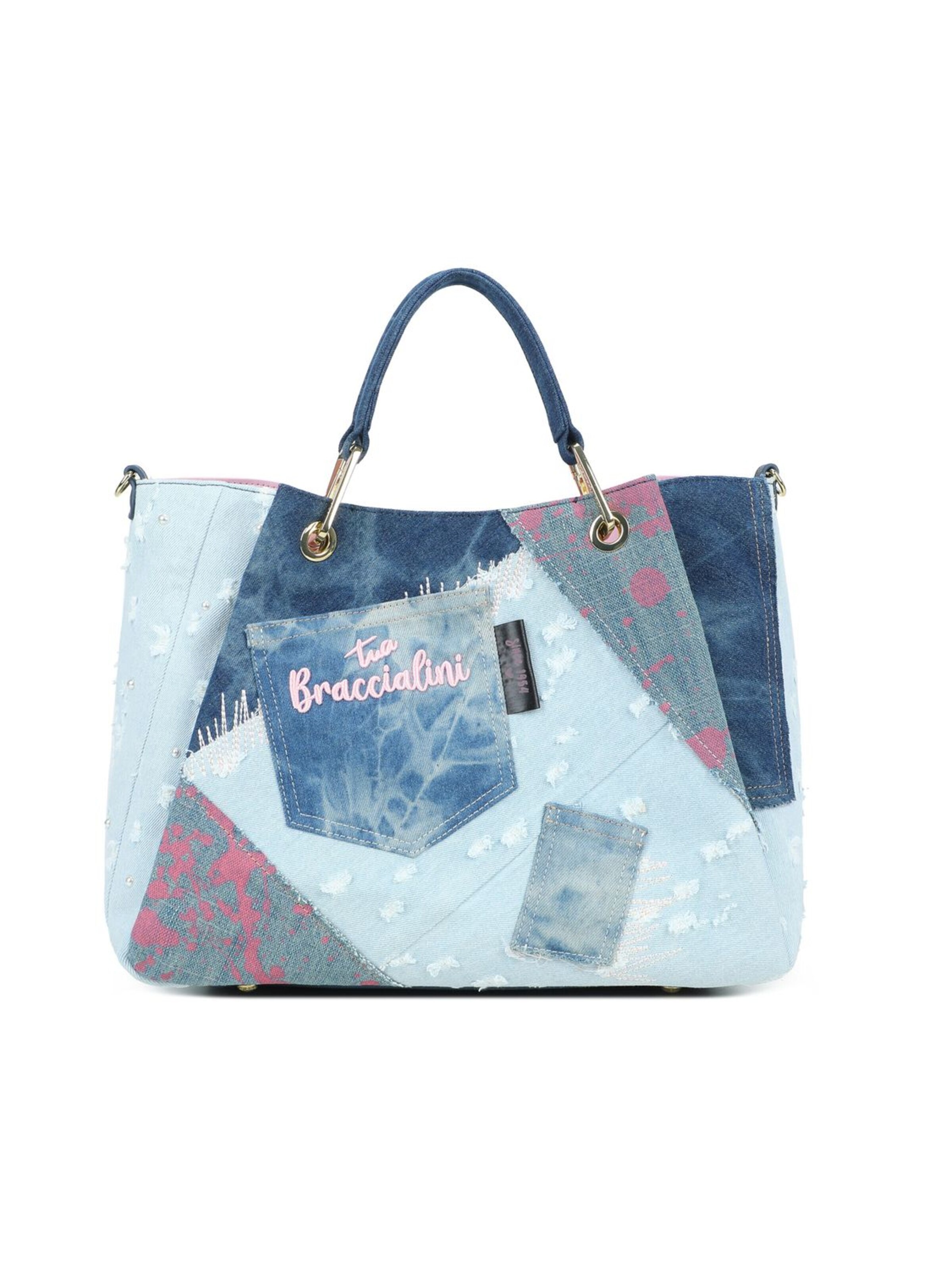 Borsa a mano 'Amy Jeans' di Braccialini in blu: frontale