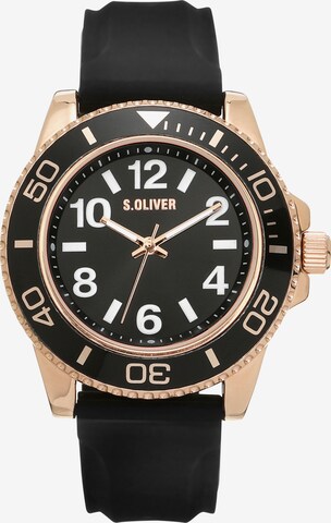 s.Oliver Analog Watch in Black: front