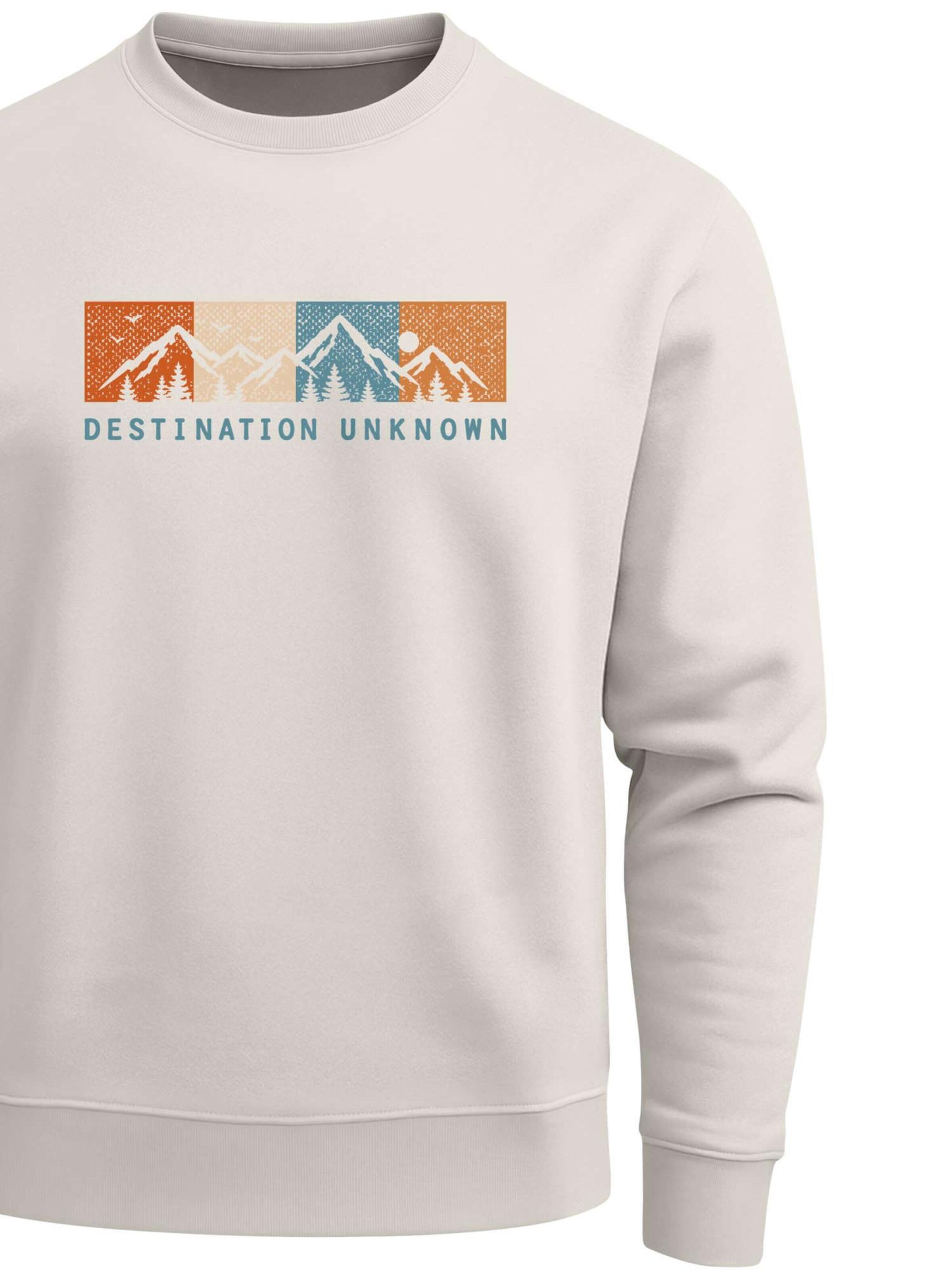Neverless Sweatshirt 'Destination unknown' in Beige