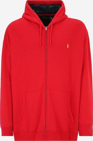 Polo Ralph Lauren Big & Tall Zip-Up Hoodie in Red: front