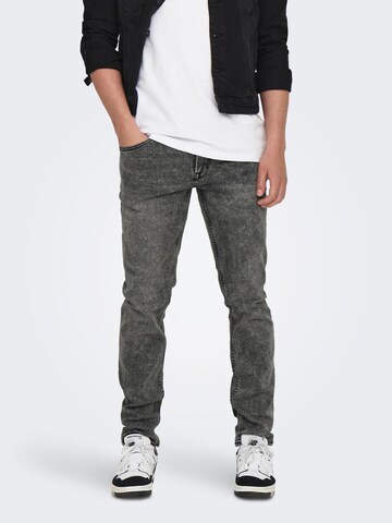 Coupe slim Jean Only & Sons en gris : devant