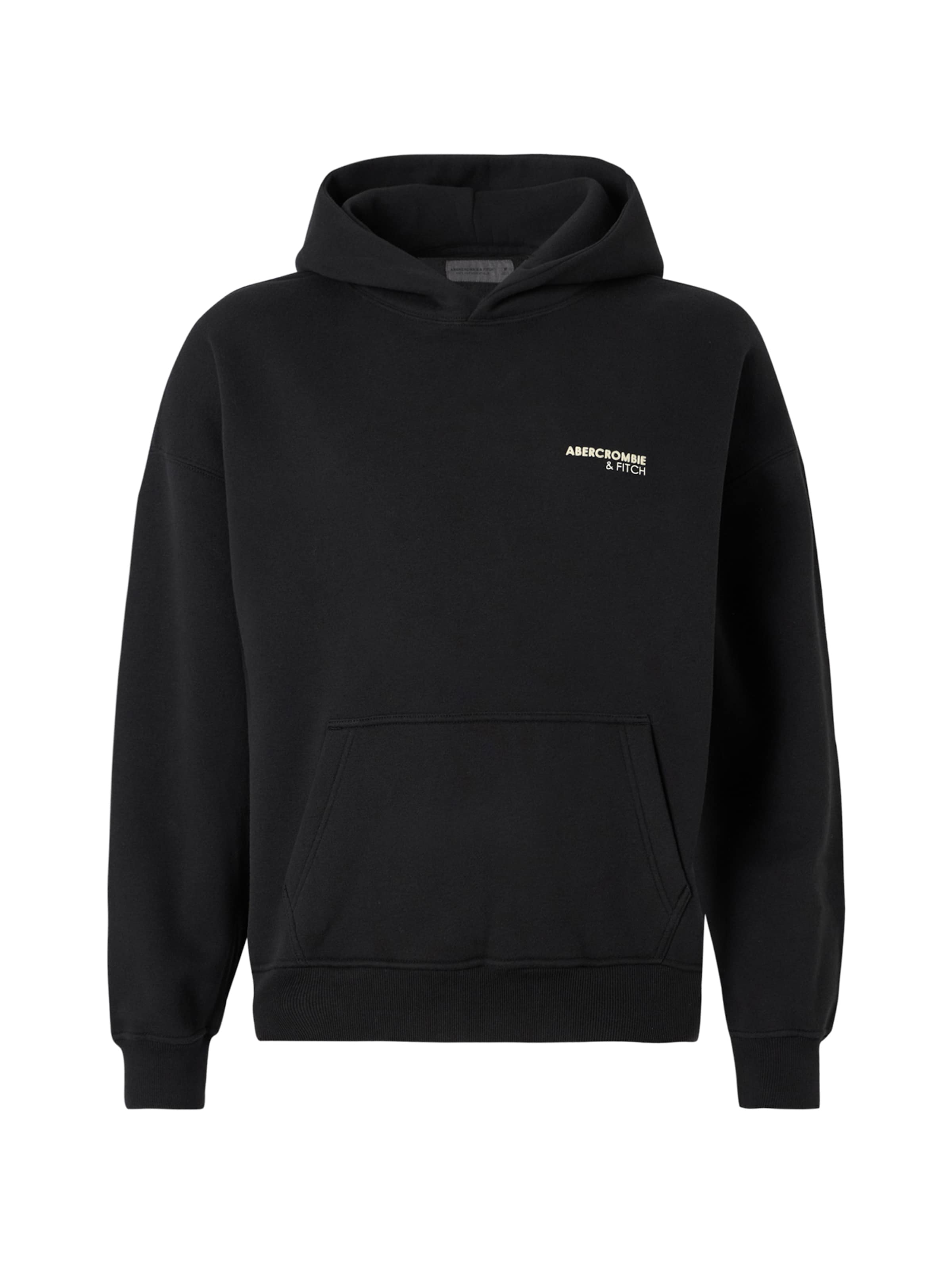 Abercrombie & FitchSweater majica - crna boja: prednji dio