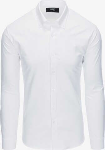 Coupe regular Chemise 'SHOS-0114' Ombre en blanc : devant