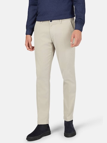 Boggi Milano regular Bukser med fals i beige: forside