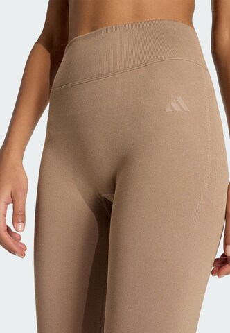 ADIDAS PERFORMANCE Skinny Workout Pants 'Essentials' in Brown