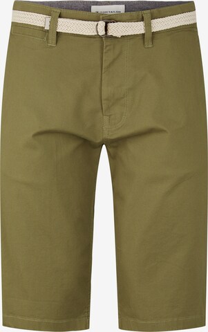 TOM TAILOR - regular Pantalón chino en verde: frente