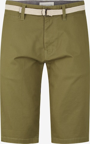 Pantalon chino TOM TAILOR en vert : devant