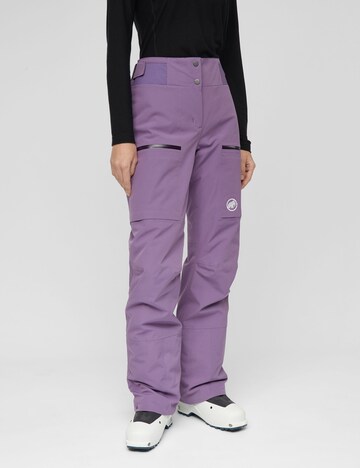 MAMMUT Regular Outdoor Pants in Purple: front