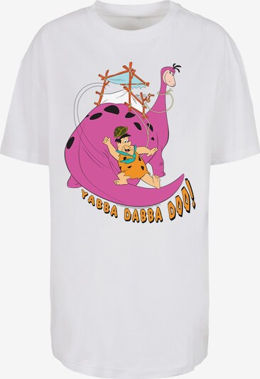 F4NT4STIC T-shirt oversize 'Yabba Dabba Doo' en jaune / fuchsia / noir / blanc, Vue avec produit
