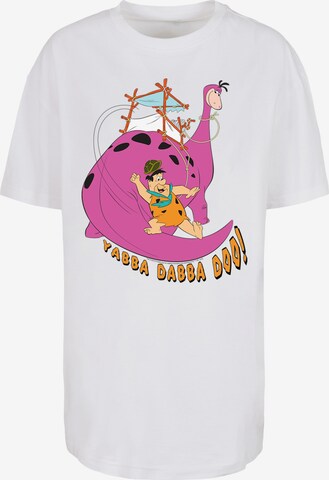 F4NT4STIC Oversized Shirt 'Yabba Dabba Doo' in White: front