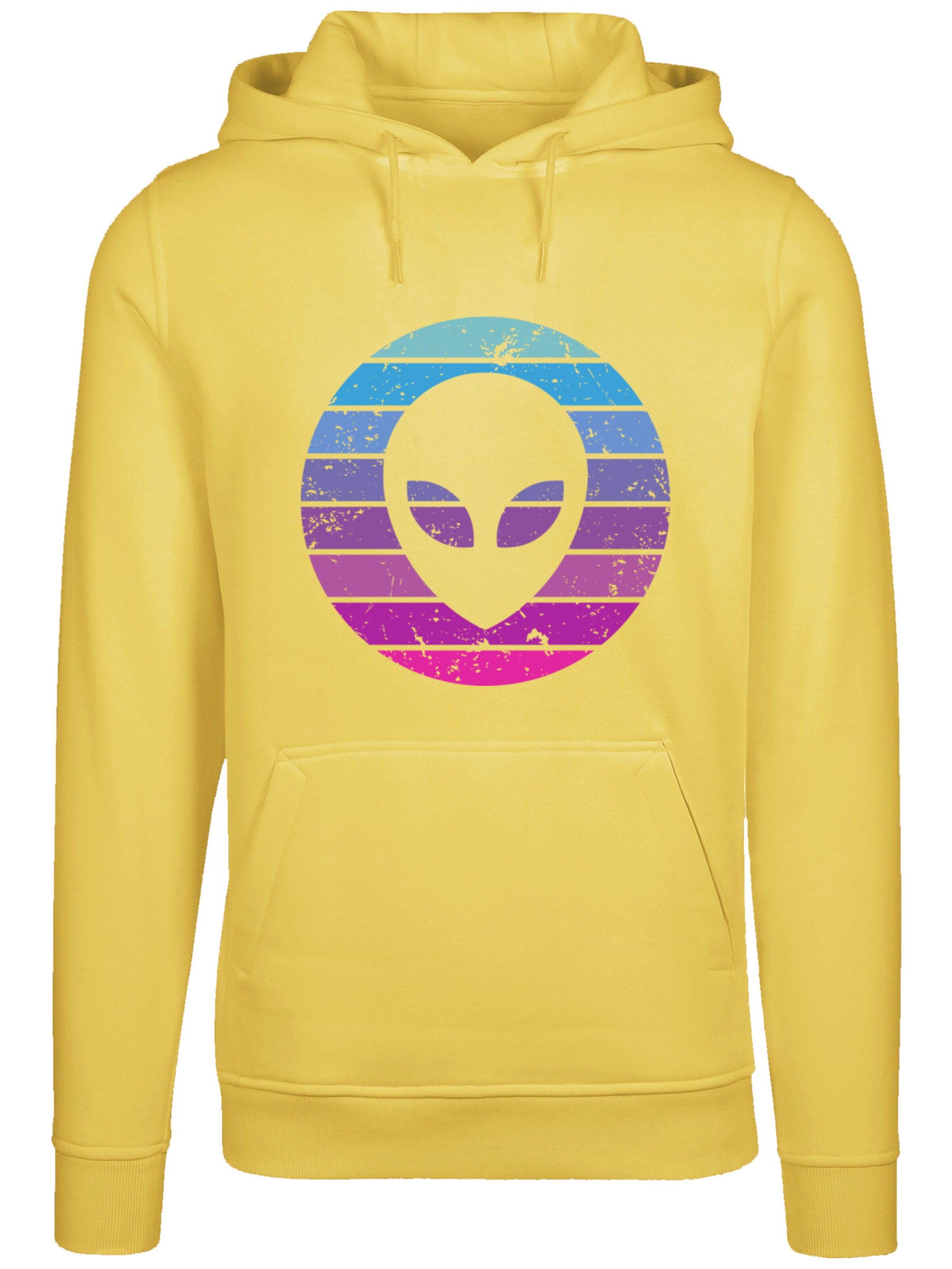Sweat-shirt 'Alien Kopf' F4NT4STIC en jaune : devant