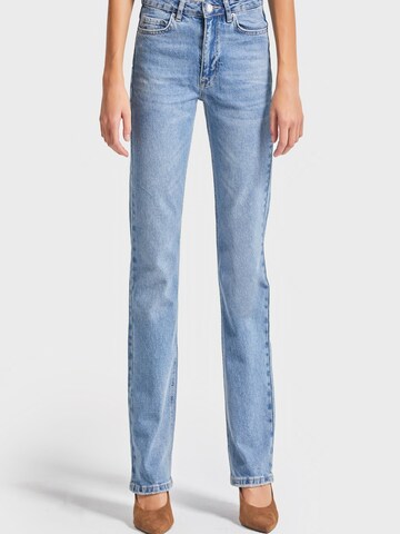 IT'S BASIC Regular Jeans 'Straight High Rise Jeans' in Blauw