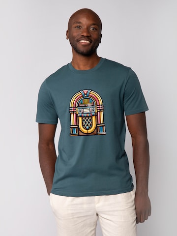 T-Shirt 'Jukebox' Watapparel en bleu : devant