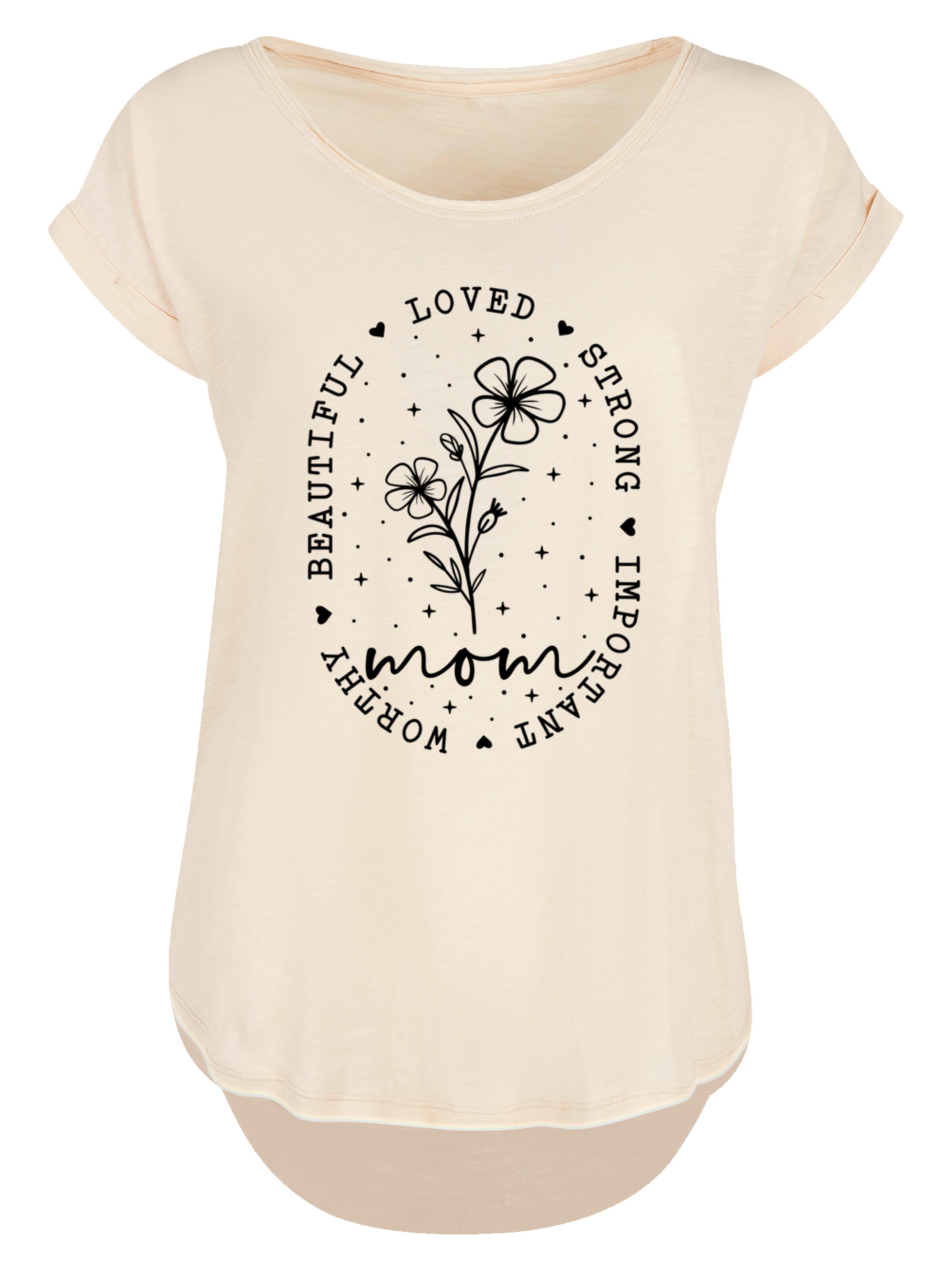 T-shirt 'Mothers Day Black Art Print For Mom Best Mom Ever' F4NT4STIC en beige : devant