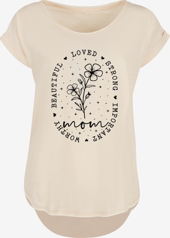 T-shirt 'Mothers Day Black Art Print For Mom Best Mom Ever' F4NT4STIC en beige : devant