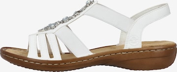 Rieker Páskové sandály – bílá