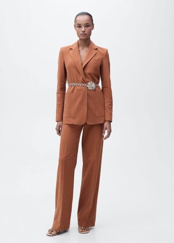 MANGO Wide Leg Hose 'Daisy' in Braun