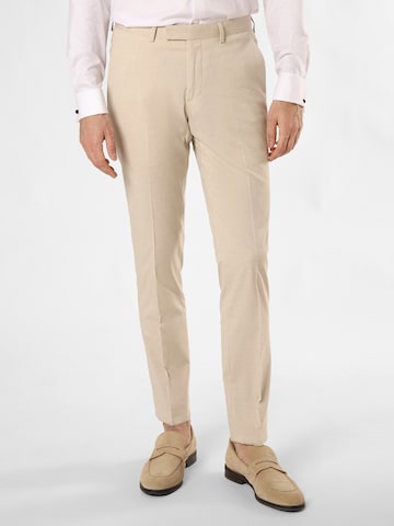Finshley & Harding Slim fit Pleated Pants 'California' in Beige: front