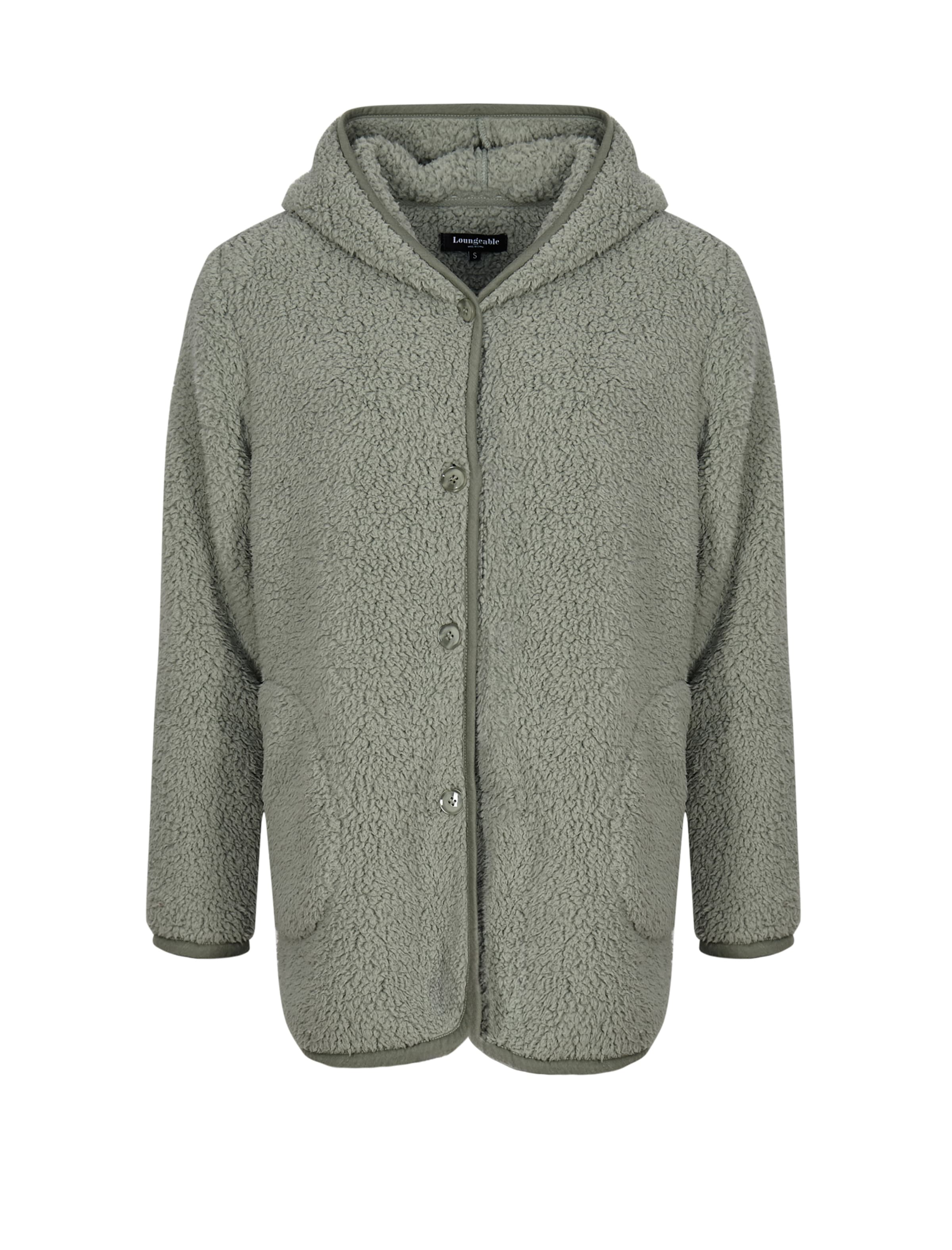 Loungeable Fleece Jacket in Green: front