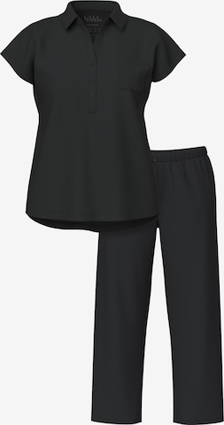 Ulla Popken Pyjama in Zwart: voorkant