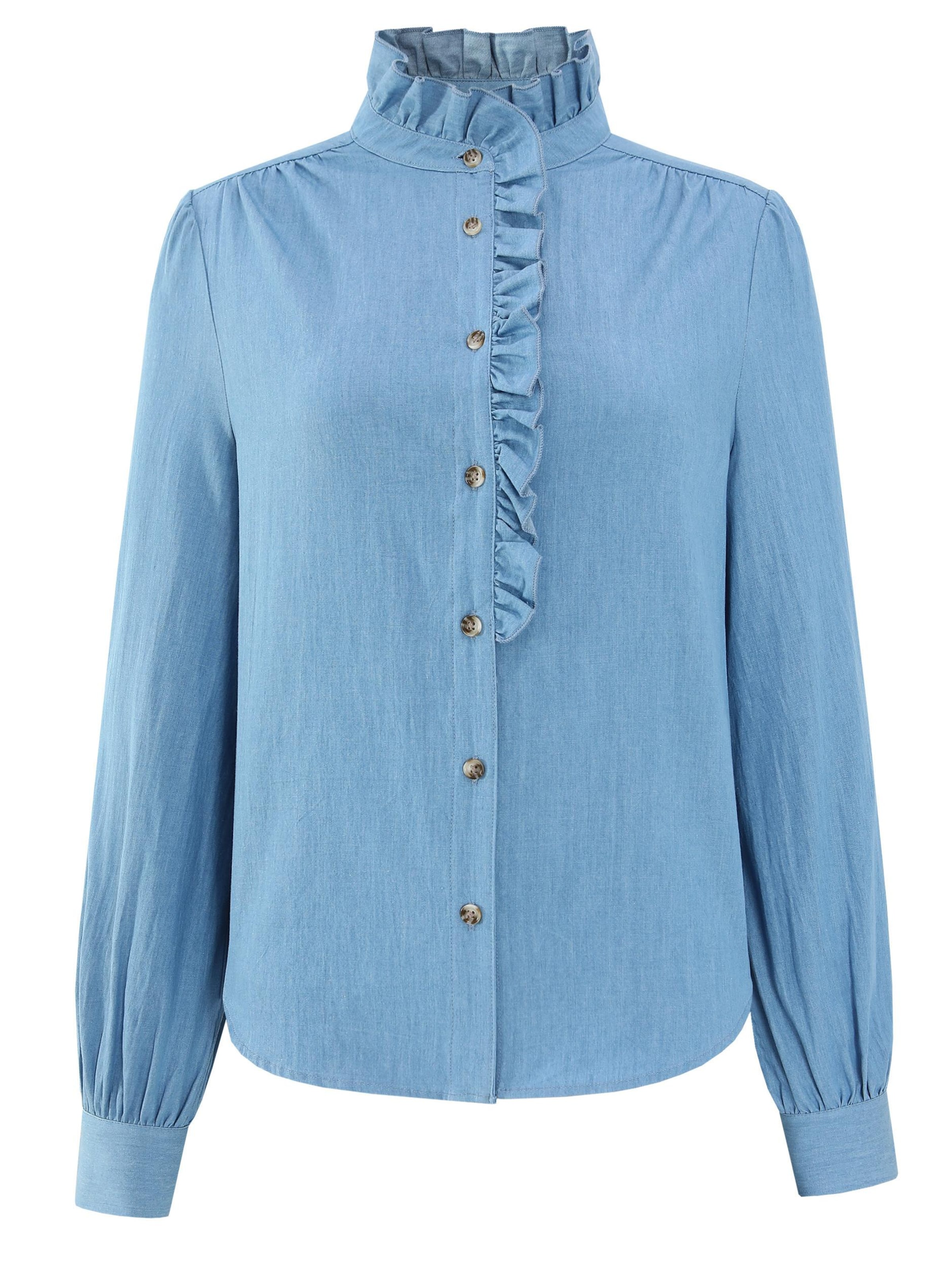 SASSYCLASSY Bluse in Blau: Vorderseite