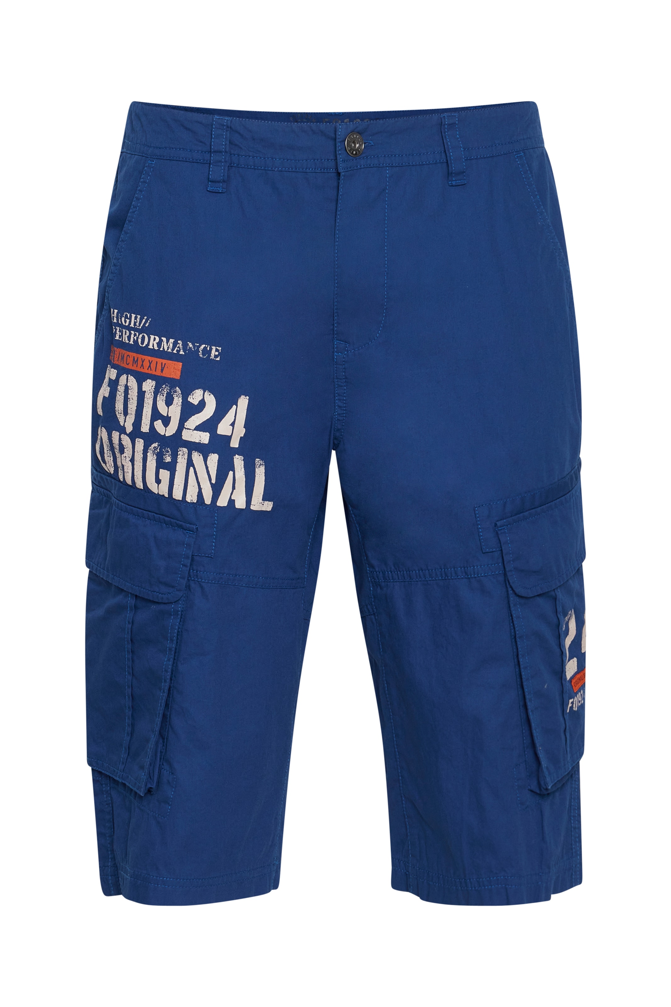 FQ1924 - Regular Calças cargo 'Mael' em azul: frente