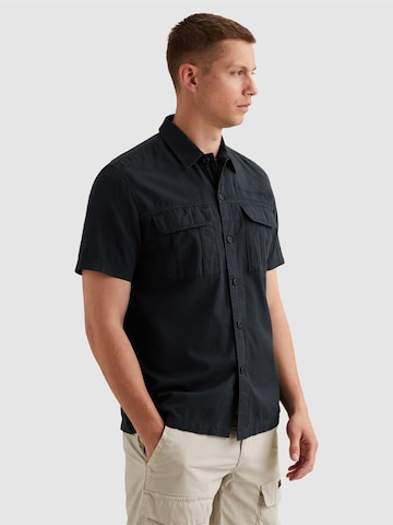 PME Legend - Ajuste regular Camisa 'Shirt with short sleeves and chest pockets' en azul
