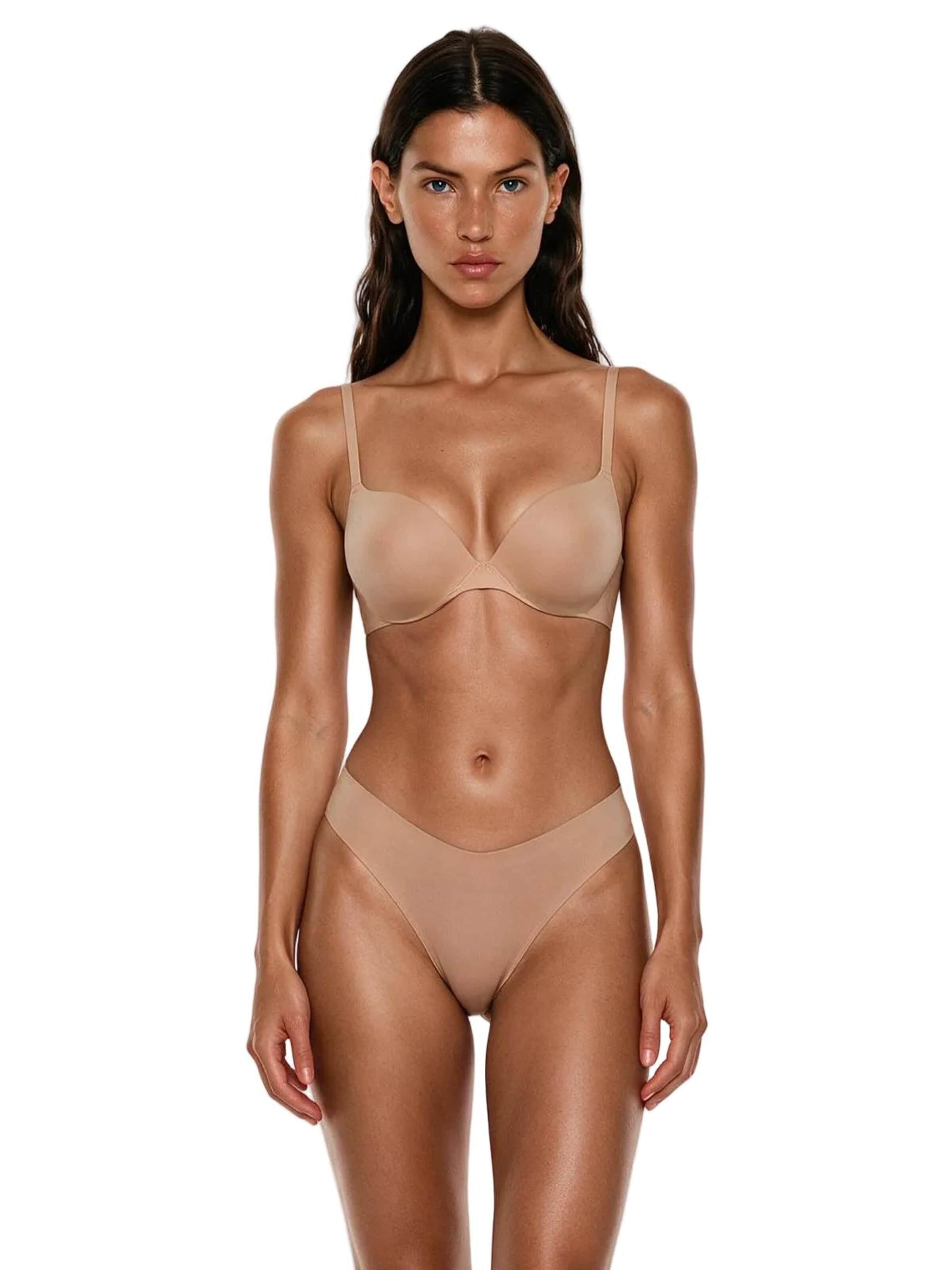 GOD SAVE QUEENS Spodnje hlačke 'Second Skin Thong' | bež barva