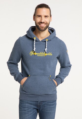 Schmuddelwedda Sweatshirt 'Hamburg Hafencity' in Blau: predná strana