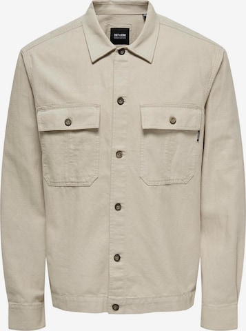 Only & Sons Regular fit Button Up Shirt 'KENNET' in Grey: front