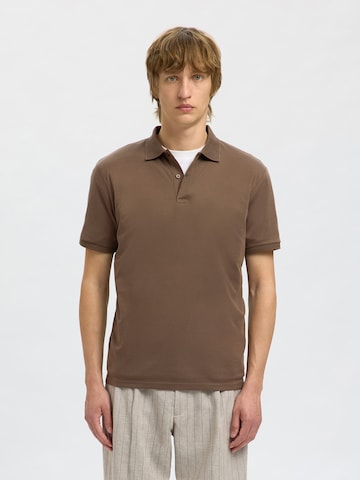 Maglietta 'SLHFAVE' di SELECTED HOMME in marrone: frontale