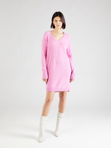 Robes en maille 'ELLYLEFILE' VERO MODA en rose : devant