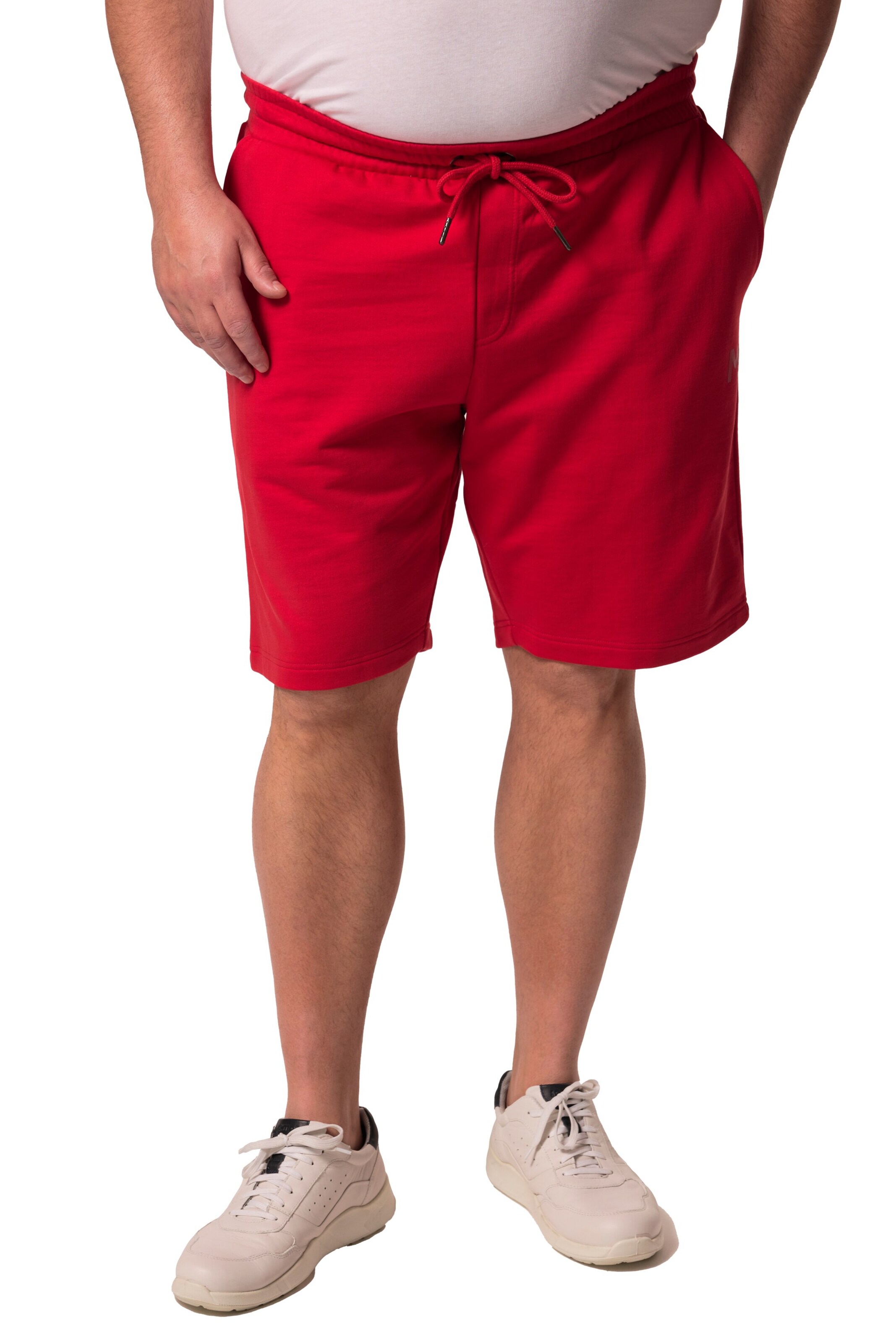 Men Plus Regular Trousers in Red: front