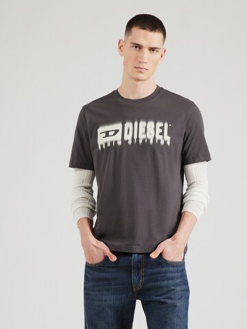DIESEL Футболка 'T-ADJUST-Q7' в Серый: спереди