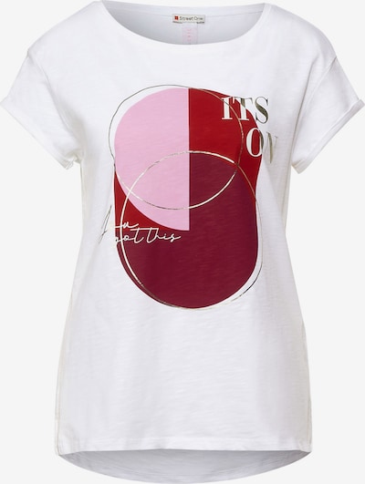 STREET ONE T-shirt en rose / rouge sang / violet rouge / blanc, Vue avec produit