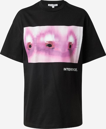 9N1M SENSE - Camiseta 'EYE TO EYE' en negro: frente