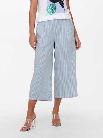 ONLY Zvonové kalhoty Kalhoty se sklady v pase – modrá: přední strana