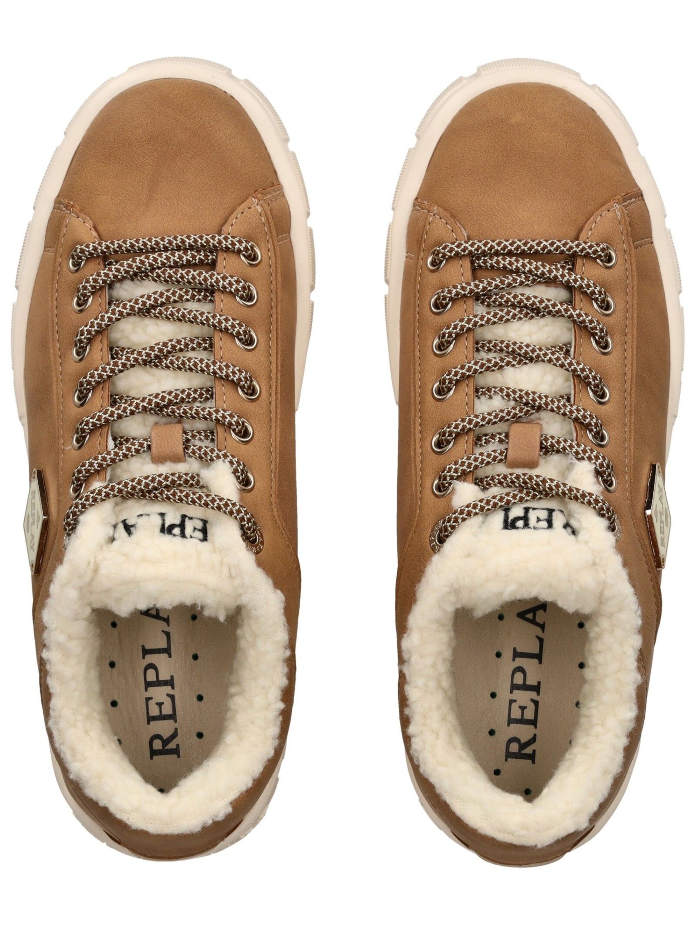 REPLAY High-Top Sneakers in Beige