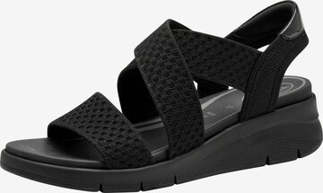 Sandales Tamaris en noir : devant