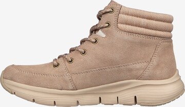 SKECHERS Lace-Up Ankle Boots in Beige: front