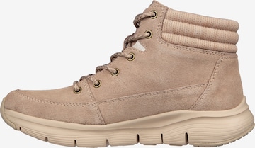SKECHERS Lace-Up Ankle Boots in Beige: front