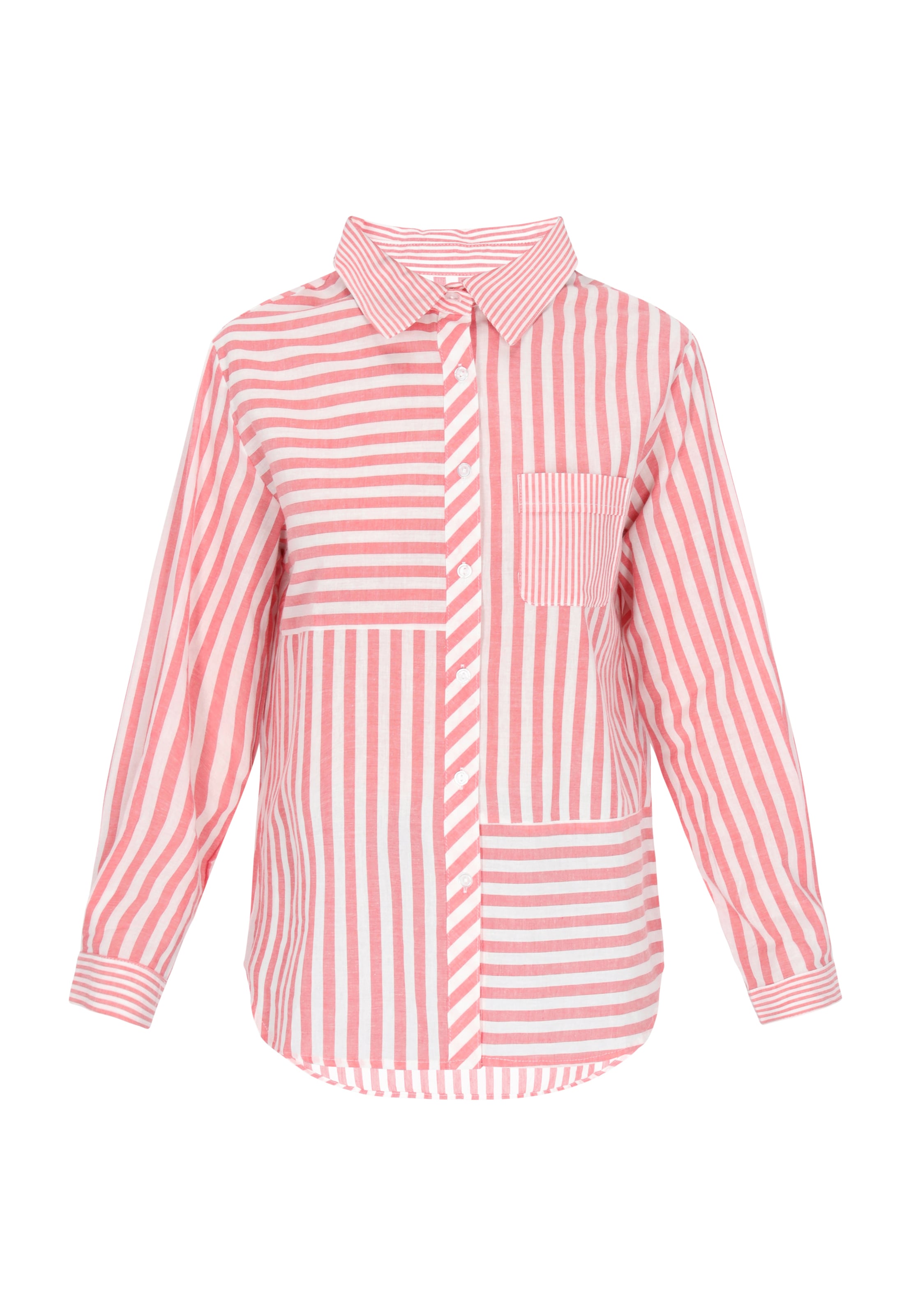 Bluză 'Fashion Look' SANIKA pe roz zmeură / alb, Vizualizare produs